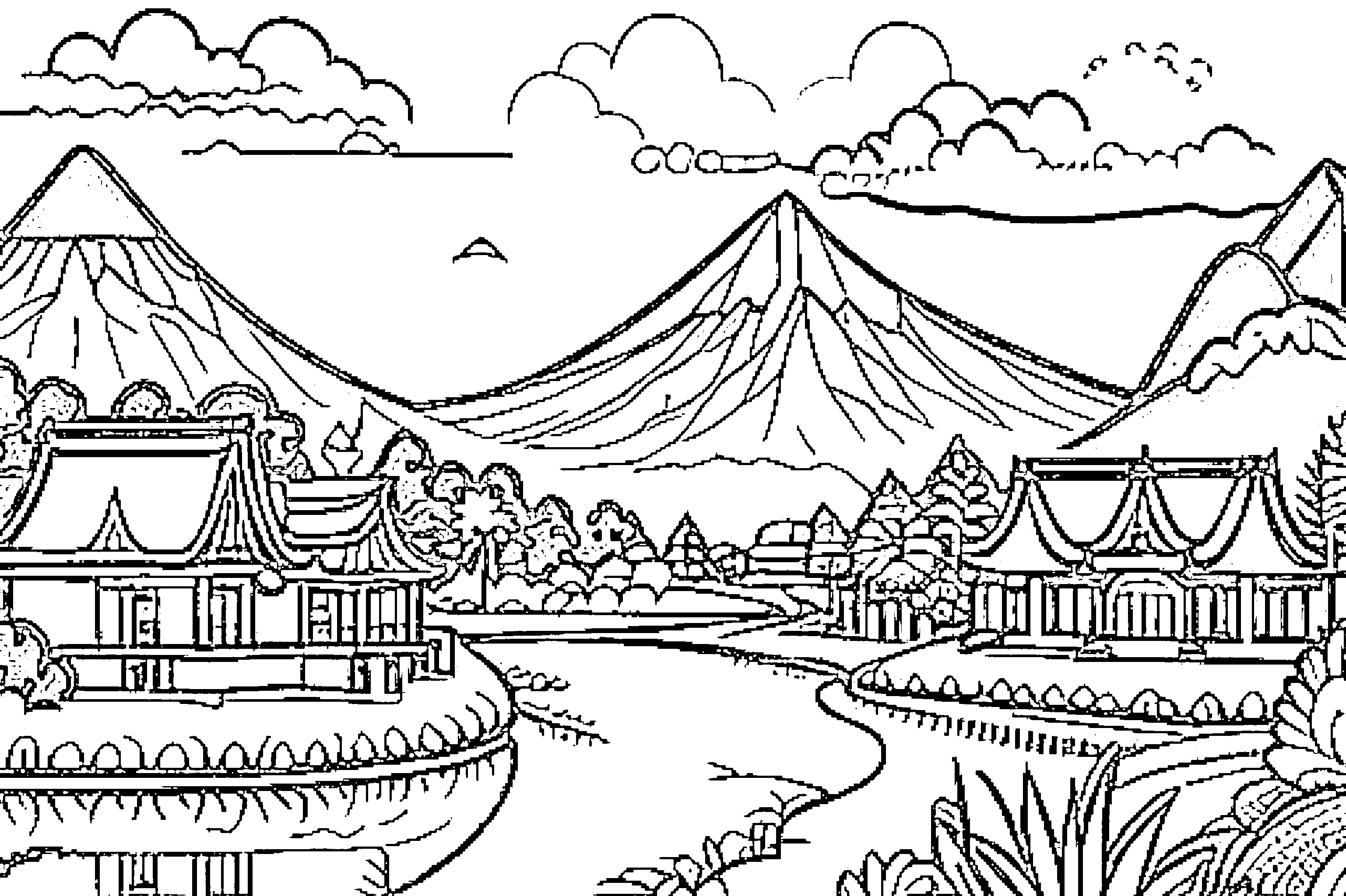gambar pemandangan alam dan masjid